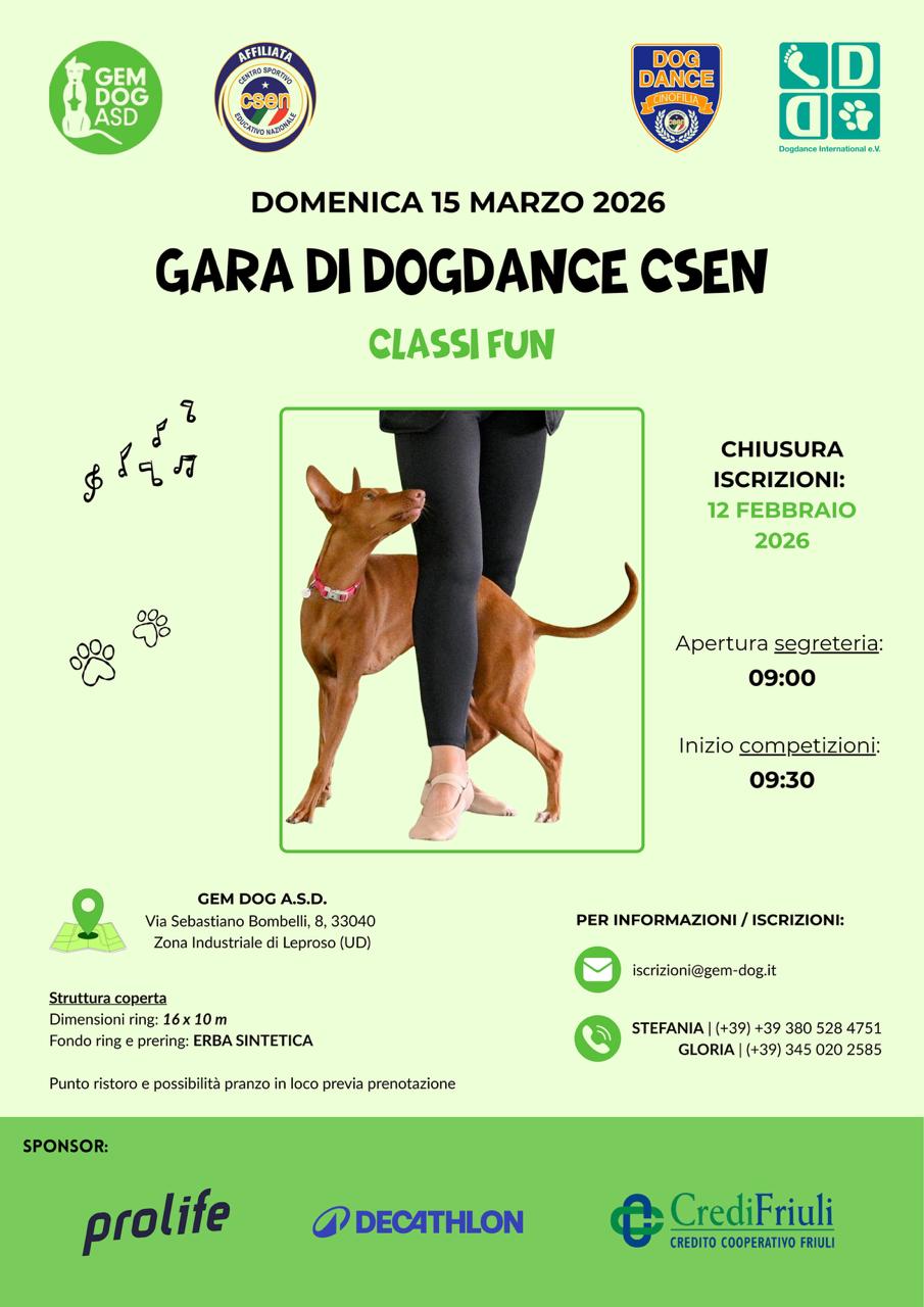 GARA DI DOGDANCE CSEN CLASSI FUN
